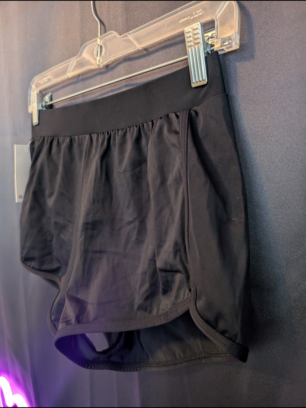 Women’s Black Athletic Running Shorts with Stretch Waistband - Picture 3 of 9